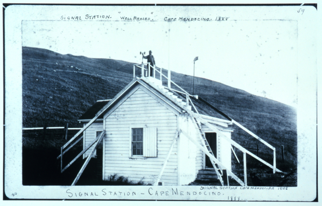 This Army Signal Service weather station was erected on Cape Mendocino, thewesternmost point of the contiguous United States