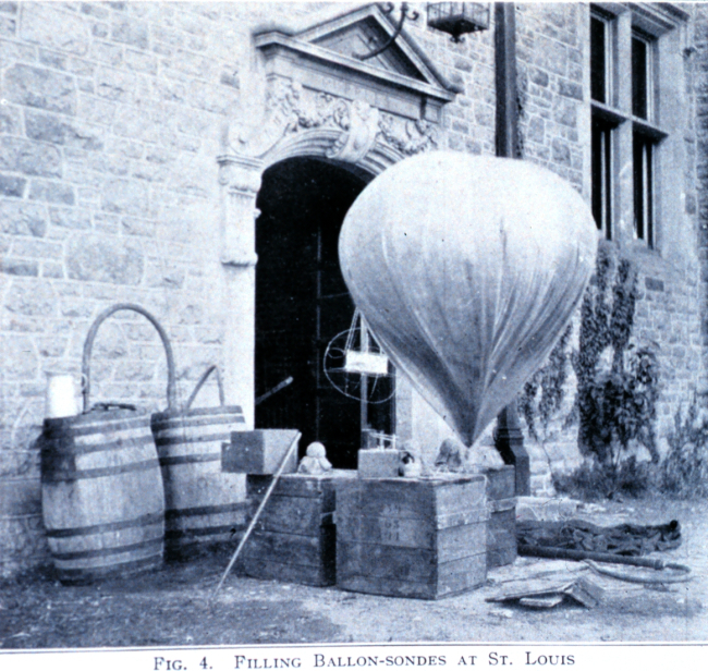Filling the balloon of a ballon-sonde prior to launch