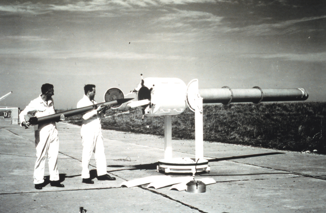 Preparing to launch a rocket for upper air observations