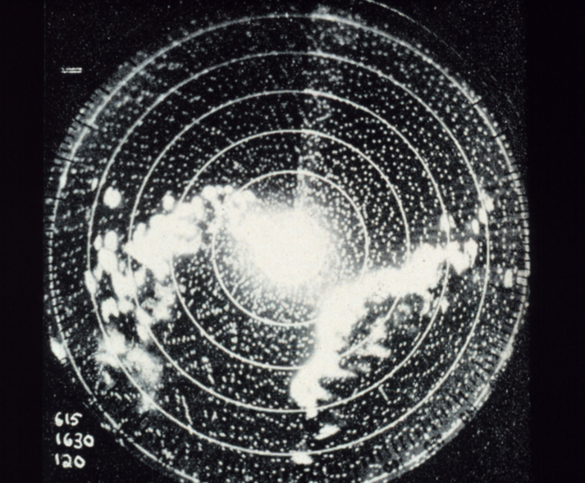 Photograph of the radar scope at Orlando, Florida