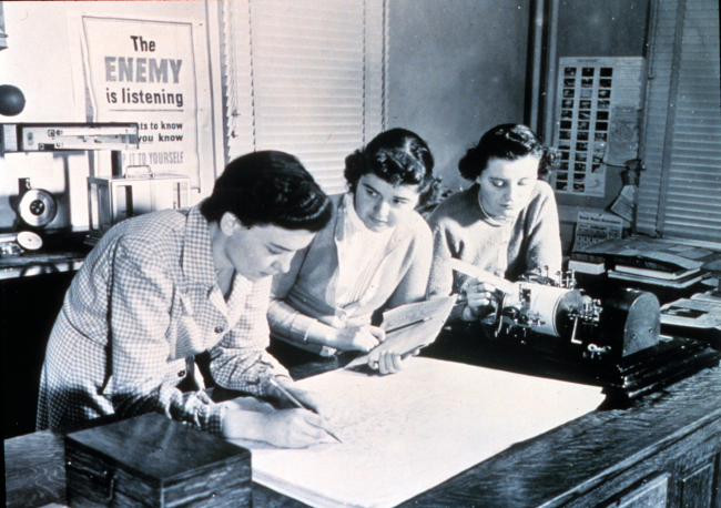 Plotting upper-air mapsWomen's first opportunities in meteorology occurred as a result of WWII