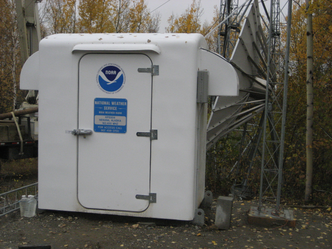 Alaska weather radio transmitter installation for Nenana