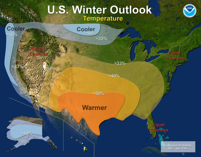 Winter weather temperature outlook for the 2010-2011 winter