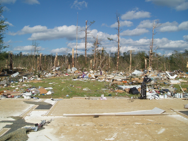 House destroyed by tornado in Bartow County from the  the Bartow-Cherokee-Pickens EF3 tornado