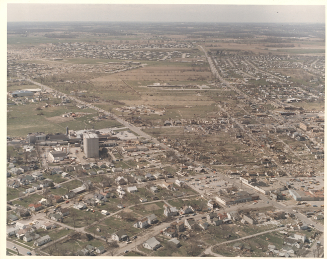 West Xenia tornado damage from Super Tornado Outbreak of April 3, 1974