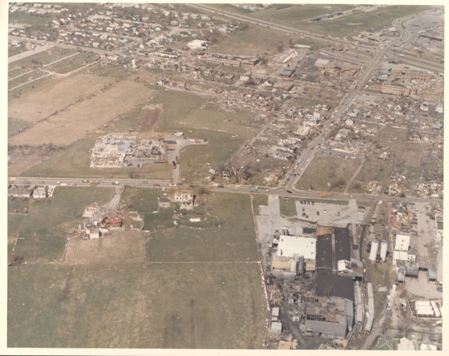 West Xenia tornado damage from Super Tornado Outbreak of April 3, 1974