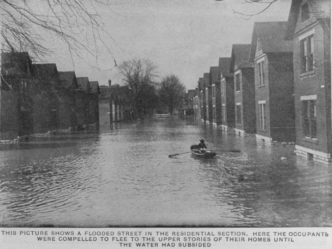 Flooded residential section
