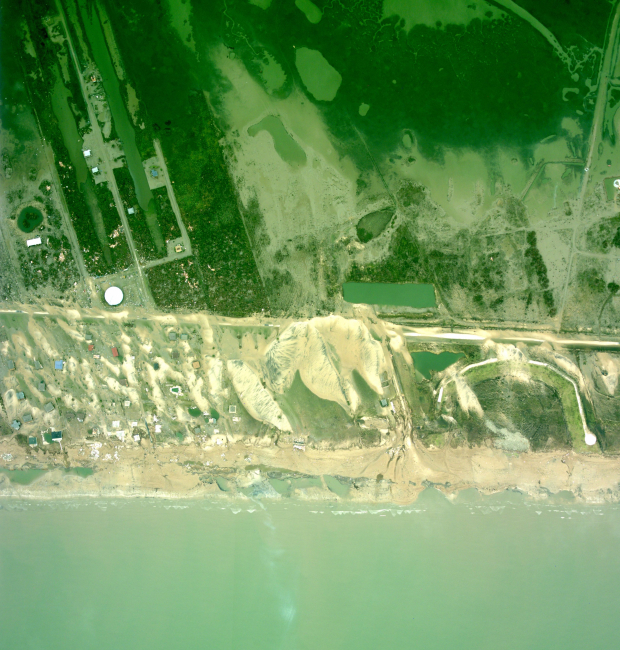 Aerial photograph geo-C25883869 of Texas coast following landfall of HurricaneIke