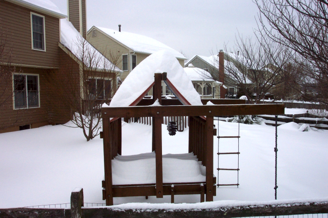 Playhouse turned to igloo