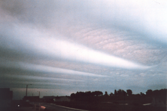 Clouds caused by gravity waves within meteorological disturbance