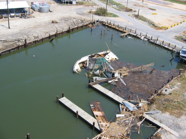 Sunken fishing boat