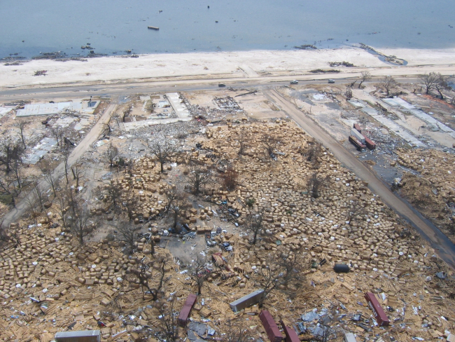 Debris from port facility strewn throughout Gulfport