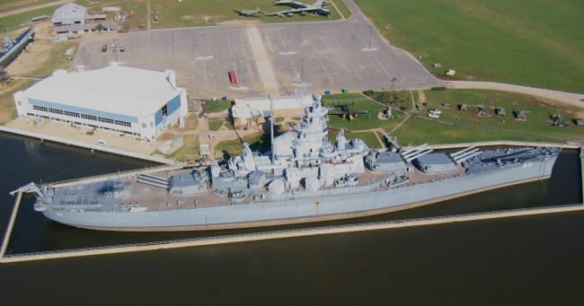 The Battleship ALABAMA museum and memorial in Mobile Bay