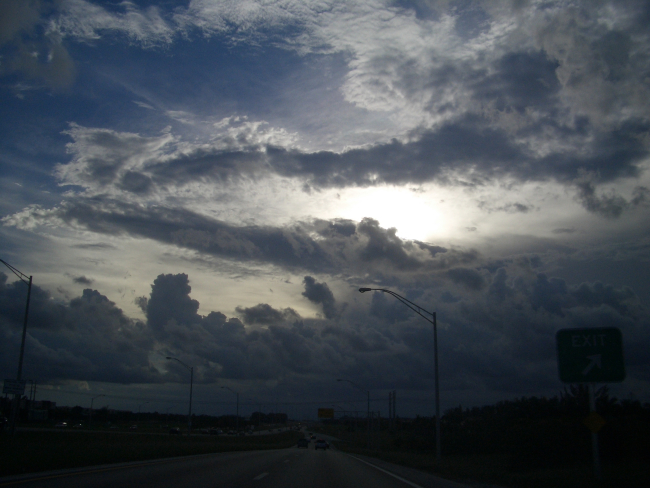 Sun and cloud patterns over Miami