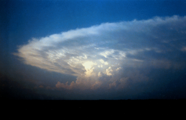 A magnificent supercell thunderstorm cloud formation