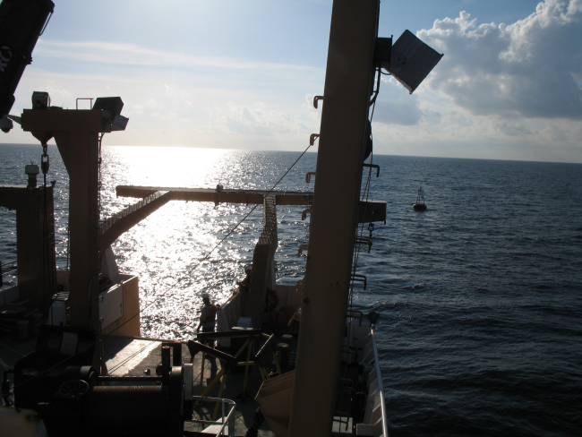 TAO Buoy Array deployment, mooring sequence in the deep sea on theNOAA Ship GORDON GUNTER