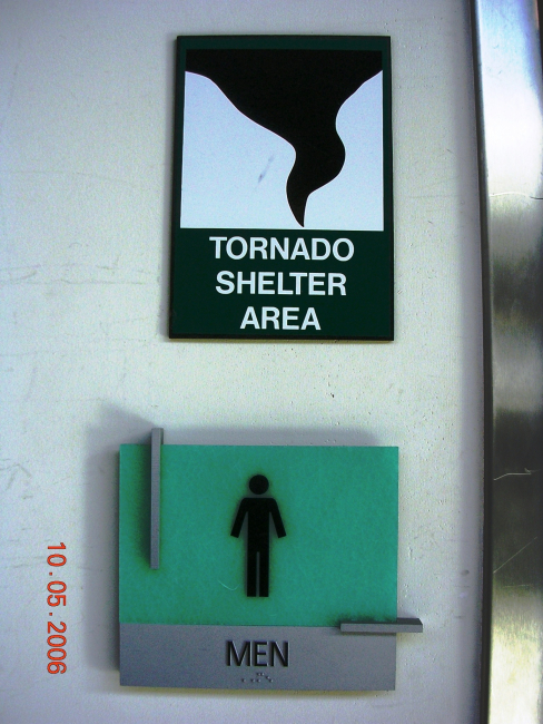 Men's Room does double-duty during tornado warnings at Will Rogers World Airport
