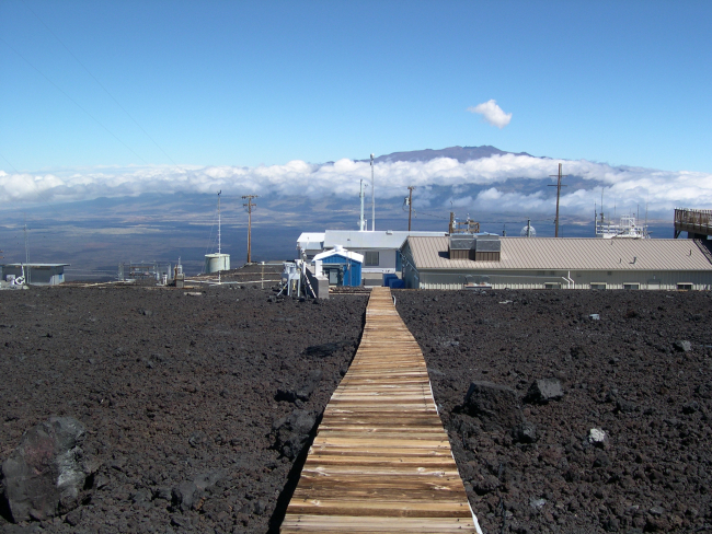 The Mauna Loa Observatory in Hawaii is located at the 11,200 feet level ofMauna Loa