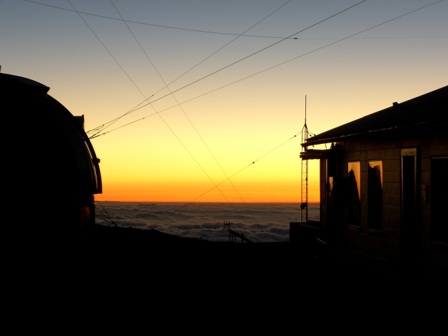 A brilliant twilight glow signals the ending of another day of measurements atMauna Loa Observatory