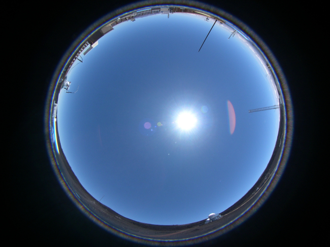 Fisheye view of the sky over NOAA's Mauna Loa Observatory as seen from theinstrument deck over the NDSC Building