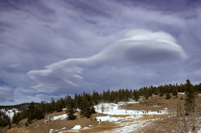 Lenticular clouds over the Front Range of the Rocky Mountains