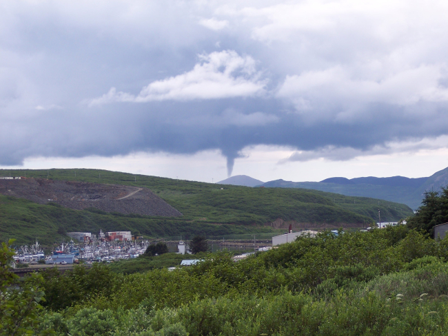 A rare tornado touches down near Sand Point, Alaska