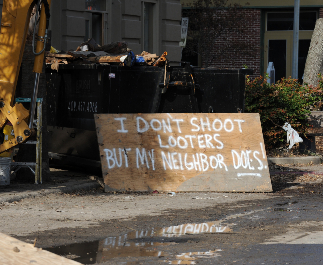 Some folks left graphic warnings for potential looters