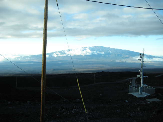 Mauna Kea as seen from the Mauna Loa atmospheric observatory