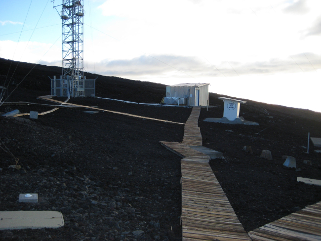 Some of the buildings at the Mauna Loa Observatory