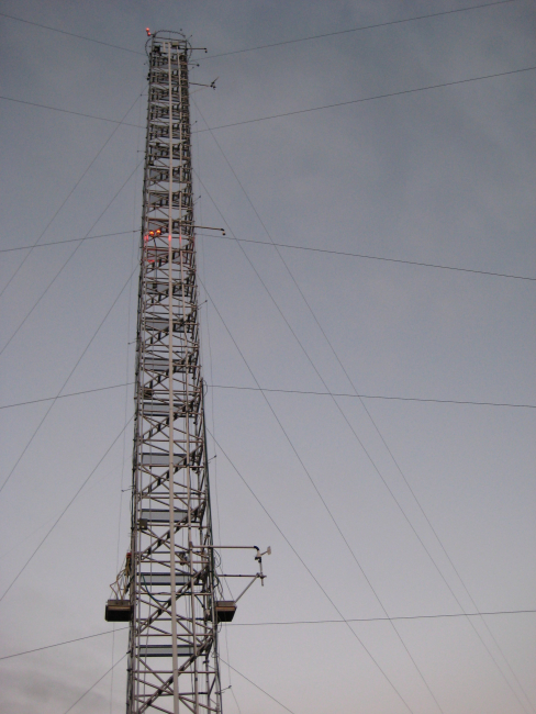 A tower used for above ground atmospheric sampling at the Mauna LoaObservatory