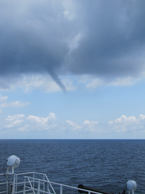 Funnel cloud over the Gulf of Mexico