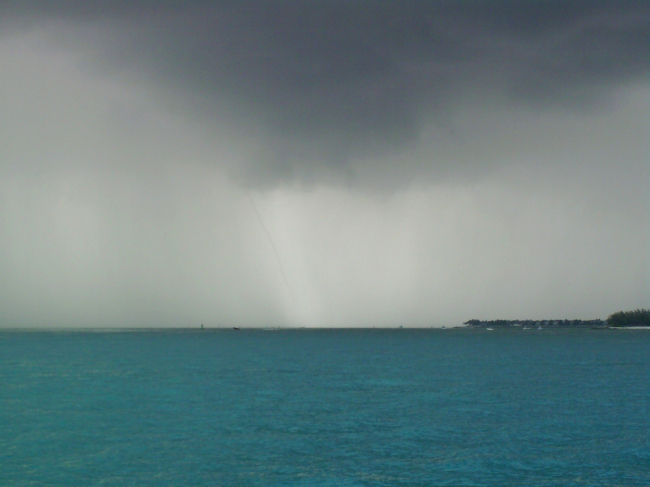 Waterspout seen near the shore when in the Key West ship channel