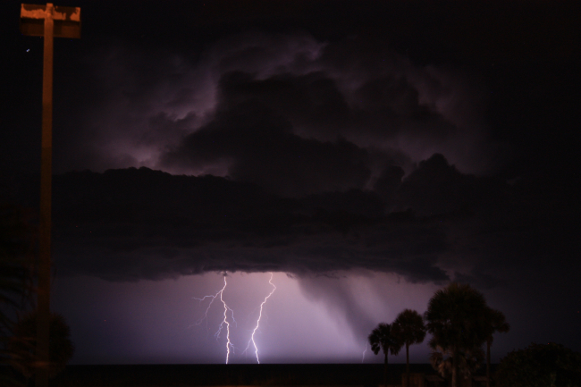 Lightning over the Gulf Stream near Cape Canaveral