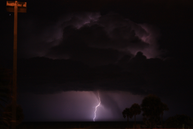 Lightning over the Gulf Stream near Cape Canaveral