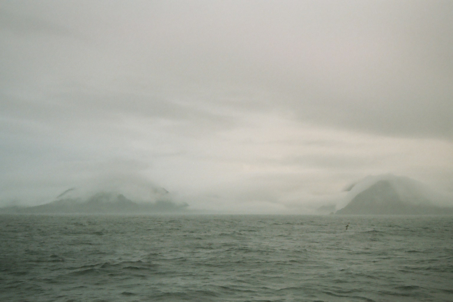 Fog-draped Aleutian islands