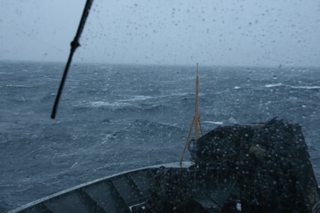 A rainy squally day in the North Pacific