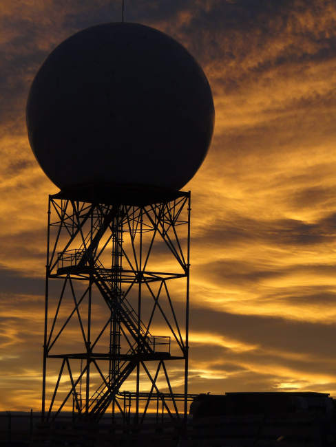 KRIW Riverton, Wyoming, weather radar at sunset