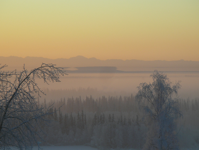 Ice fog over the Fairbanks area
