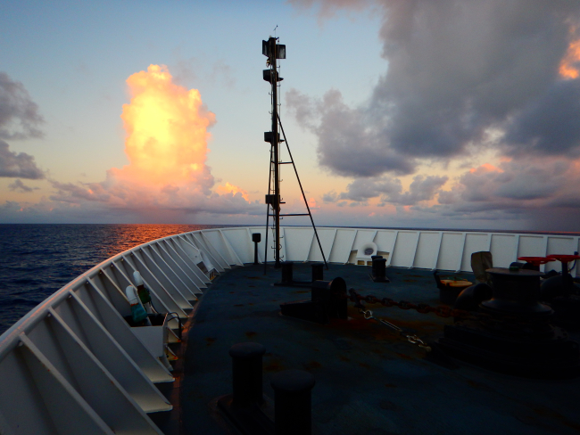 Squall on the port bow of the NOAA Ship OSCAR ELTON SETTE near sunset