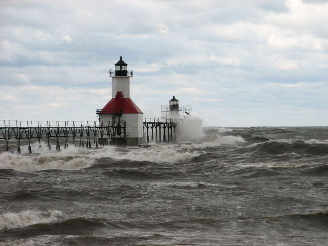 Storm waves on Lake Michigan