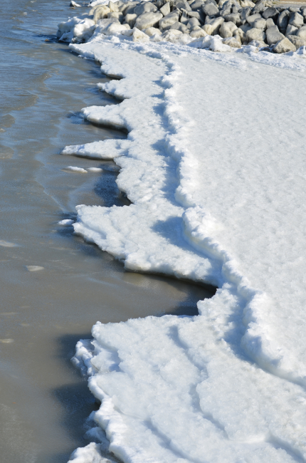 Ice along the shore of the  Patuxent River
