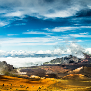 Clouds getting in Haleakala Crater, 10,023 ft above sea level, HaleakalaNational Park