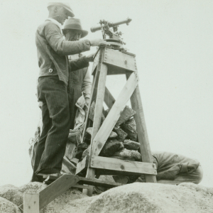 Setting up the theodolite to make observations