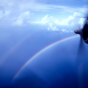 Double rainbow observed from cockpit of Weather Bureau DC-6 duringProject Cloudline