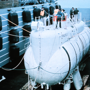 TRIESTE II launched in 1965, next version of the record deep diving sub