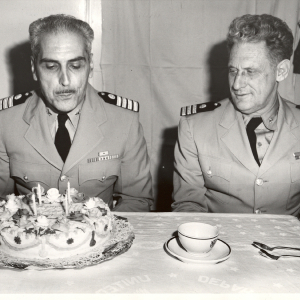 Celebrating Captain Arthur Wardwell's birthday on the PATHFINDER with CommanderDavid Whipp