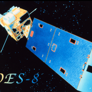 An artist's rendition of the GOES-8 satellite