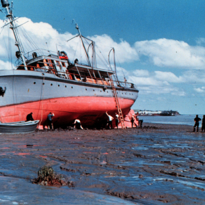 Coast and Geodetic Survey Ship LESTER JONES aground in the Nushagak River