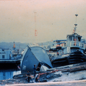 Damage to small vessels at Roosevelt Roads Naval BaseHurricane Hugo