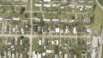 Imagery shows damage to buildings and homes in Houma, Louisiana, following Hurricane Ida